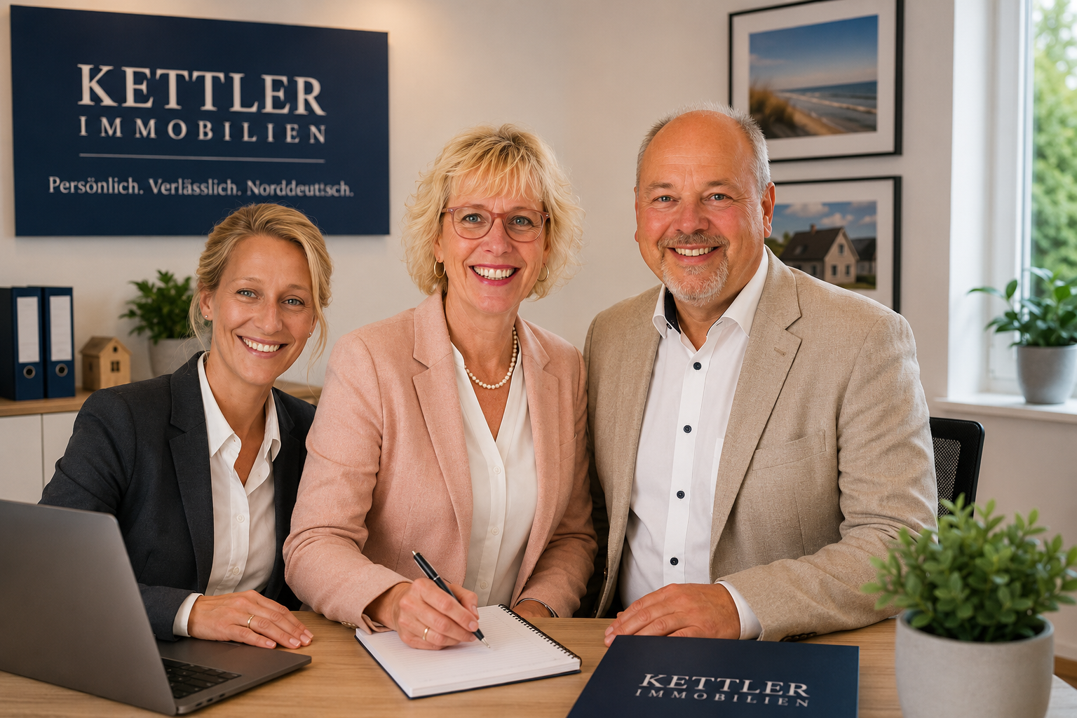 Petra, Michaela und Michael Kettler im Büro