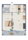 Vermietete 2 Zimmer-Wohnung in 25469 Halstenbek in gepflegter Wohnanlage - Grundriss-Skizze