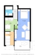 Grundriss-Skizze - 6 Stock - Berolina 6. OG Landseite, 47m² Wohnung mit Tiefgarage, Schwimmbad und mehr, in 23747 Dahme.