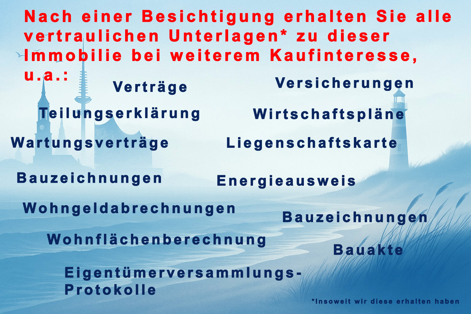 Unterlagen zur Immobilie