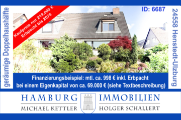 Doppelhaushälfte – ca. 109 m² Wohnfläche – ca. 347 m² Grundstück – in 24558 Henstedt-Ulzburg, 24558 Henstedt-Ulzburg, Doppelhaushälfte