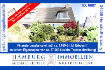 Doppelhaushälfte – ca. 109 m² Wohnfläche – ca. 647 m² Grundstück – in 24558 Henstedt-Ulzburg, 24558 Henstedt-Ulzburg, Doppelhaushälfte