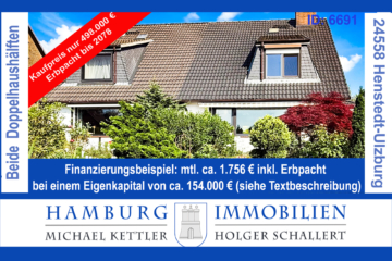 Komplettes Doppelhaus (beide Hälften) aus 1985 auf Erbpacht bis 2078 in 24558 Henstedt-Ulzburg, 24558 Henstedt-Ulzburg, Mehrfamilienhaus