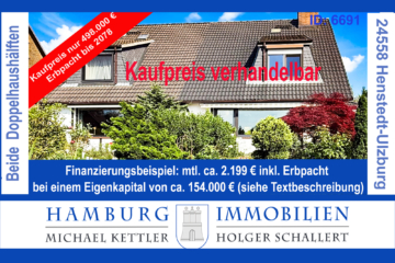 Komplettes Doppelhaus (beide Hälften) aus 1985 auf Erbpacht bis 2078 in 24558 Henstedt-Ulzburg, 24558 Henstedt-Ulzburg, Mehrfamilienhaus