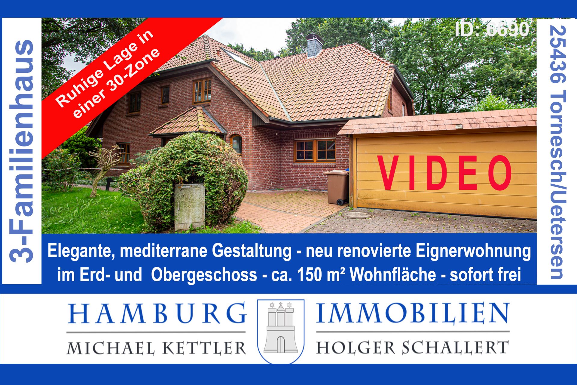 3-Familienhaus - BJ 1999 - Eignerwohnung, 4 Zimmer, sofort beziehbar - 30-er Zone in 25436 Tornesch