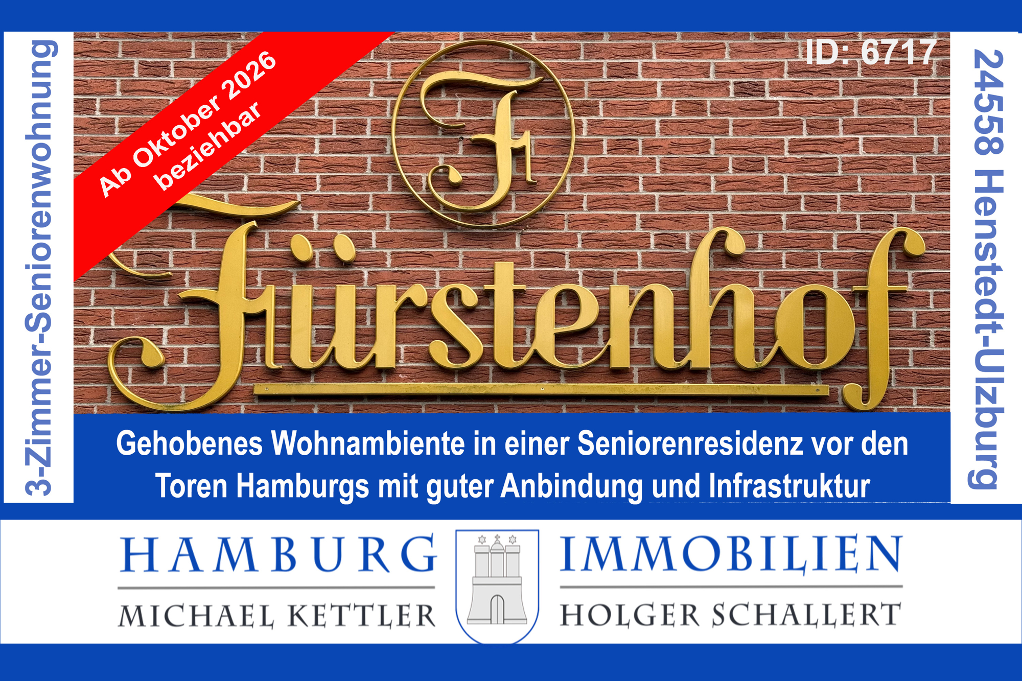 3-Zimmer-Eigentumswohnung für Senioren ab 60 - Fürstenhof Seniorenresidenz in 24558 Henstedt-Ulzburg