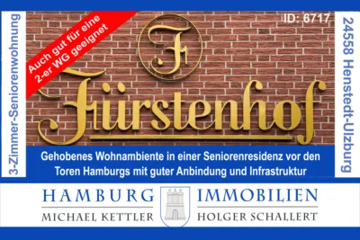 3-Zimmer-Eigentumswohnung für Senioren ab 60 – Fürstenhof Seniorenresidenz in 24558 Henstedt-Ulzburg, 24558 Henstedt-Ulzburg, Etagenwohnung