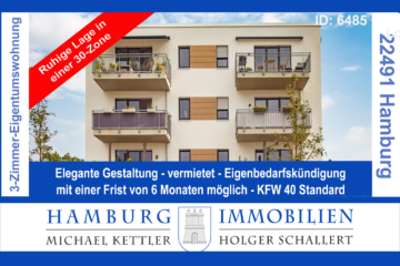 Vermietete 3-Zimmer-Eigentumswohnung, KFW 40 Standard, aus 2020 in 22791 Hamburg-Langenhorn, 22491 Hamburg, Etagenwohnung